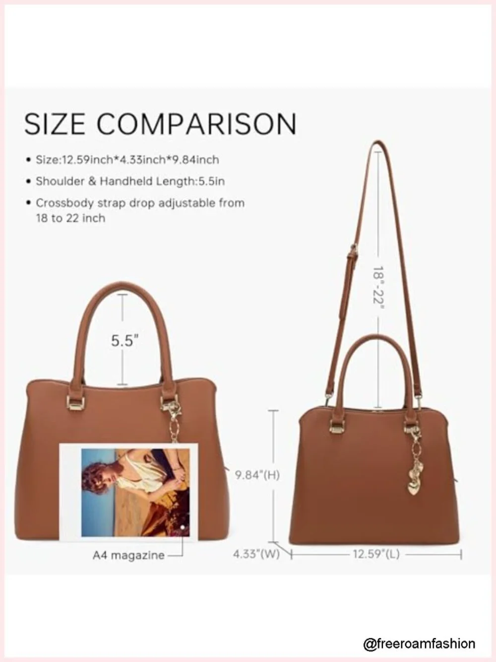 Vegan Leather Top Handle Satchel Handbag Shoulder Crossbody Purse